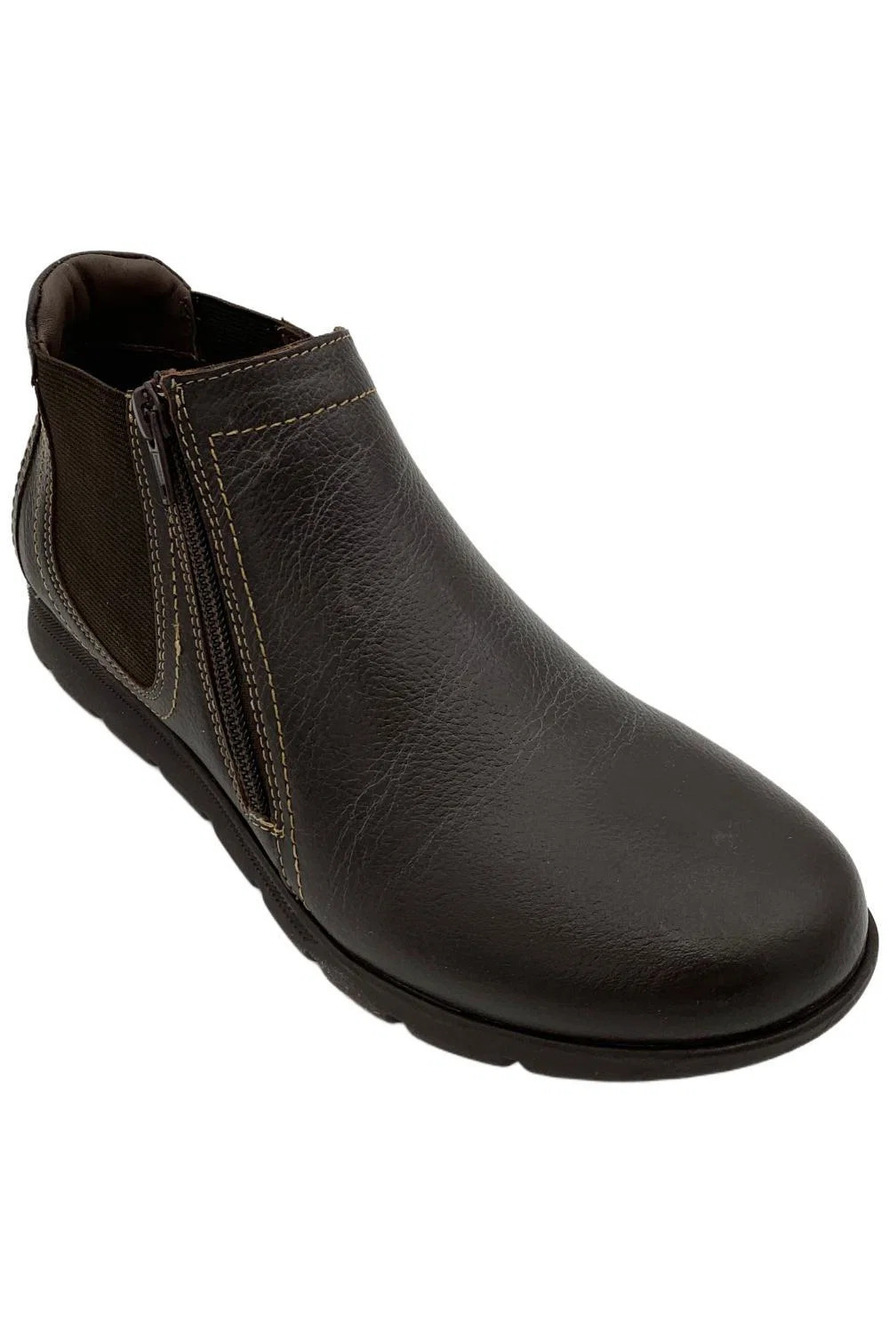 David Tate Women's Pine Zip-Up Leather Bootie Brown - Narrow